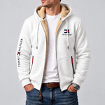 Men's Contrast-Lined Hooded Full-Zip Jacket