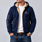 Men's Contrast-Lined Hooded Full-Zip Jacket