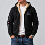 Men's Contrast-Lined Hooded Full-Zip Jacket