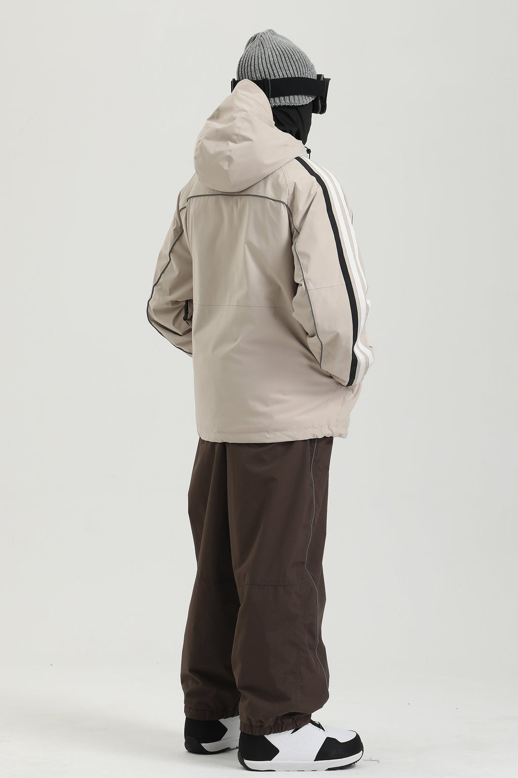 Men's Black Color Baggy Reflective Snow Pants